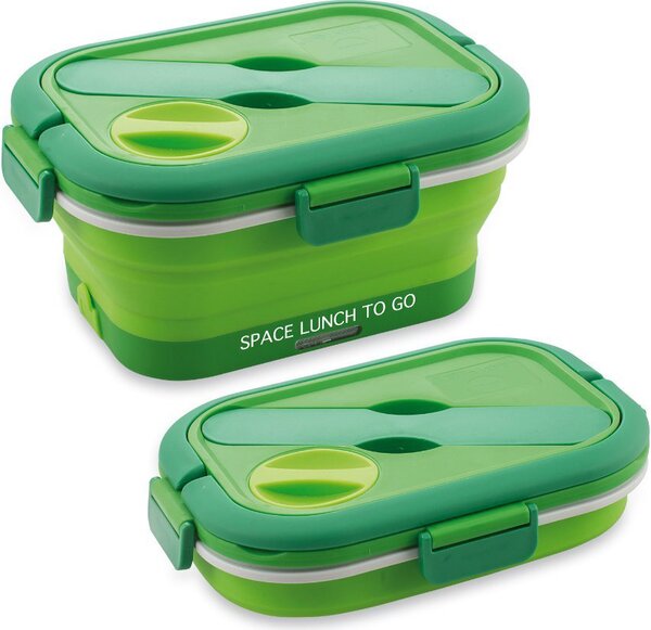 MACOM Scaldavivande Elettrico Portavivande Pieghevole Salvaspazio con posate colore Verde - 865 Space Lunch to Go