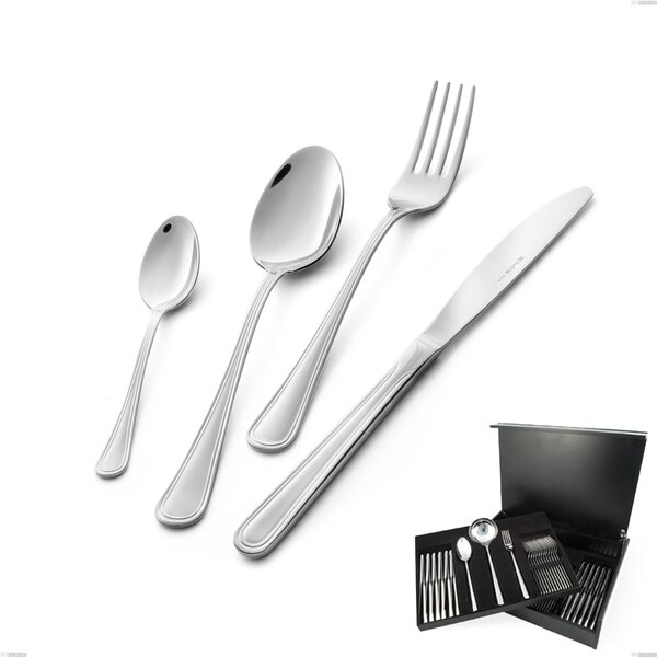 Servizio di posate 75 pezzi in astuccio di legno coltello economico Galles, Acciaio inox 18/10 (aisi 304), spessore 2.00 mm
