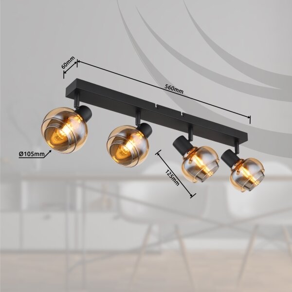 Globo 54309-4B - Faretto TOKKI 4xE14/40W/230V nero