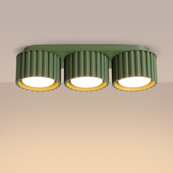 Sollux SL.2631 - Faretto AURA 3xGX53/10W/230V verde