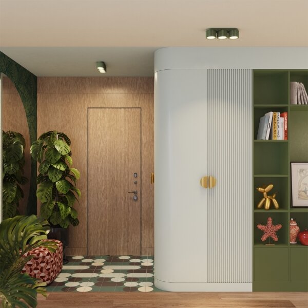 Sollux SL.2631 - Faretto AURA 3xGX53/10W/230V verde