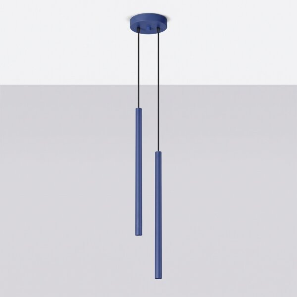 Sollux SL.2126 - Lampadario su cavo PASTELO 2xG9/8W/230V blu