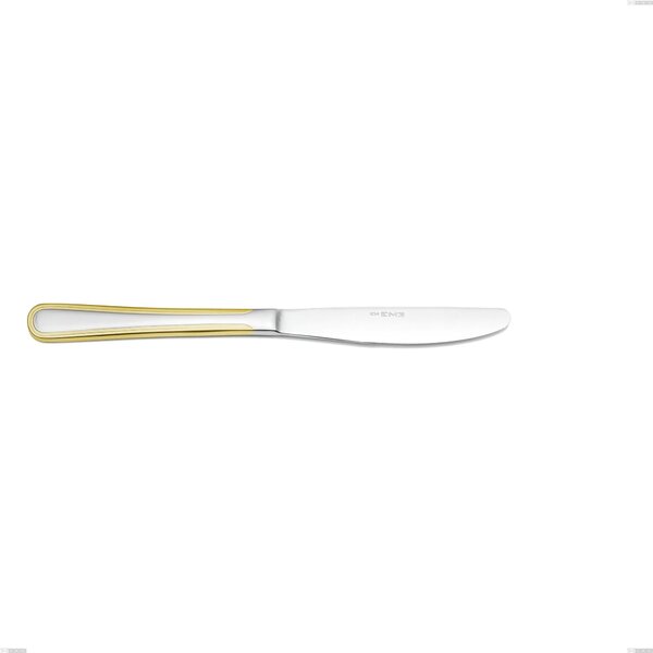 Coltello tavola Galles oro, acciaio 18-10, oro 24 carati lucido, spessore 2 mm, lunghezza 216 mm