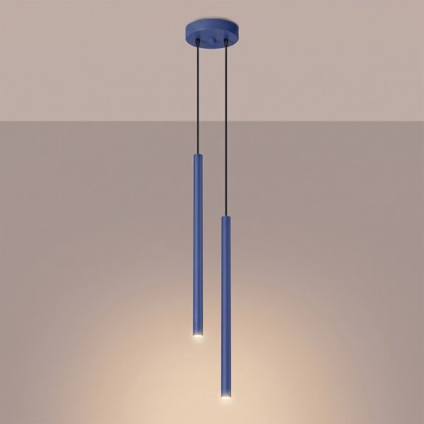 Sollux SL.2126 - Lampadario su cavo PASTELO 2xG9/8W/230V blu