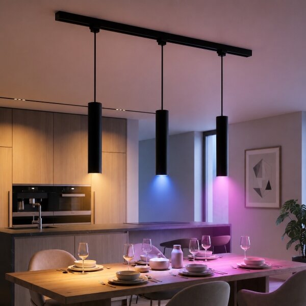 Philips - Lampada a sospensione LED dimmerabile con cavo per sistema a binario EASYLINK 3xGU10/4,7W/230V 1m nero