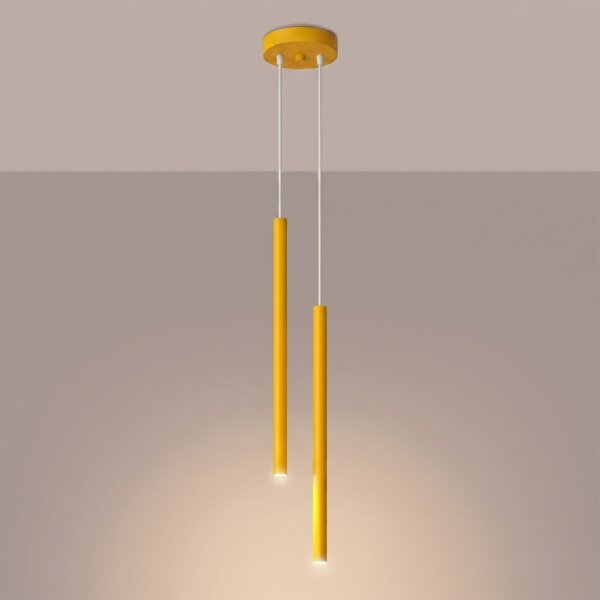 Sollux SL.2138 - Lampadario a cavo PASTELO 2xG9/8W/230V giallo