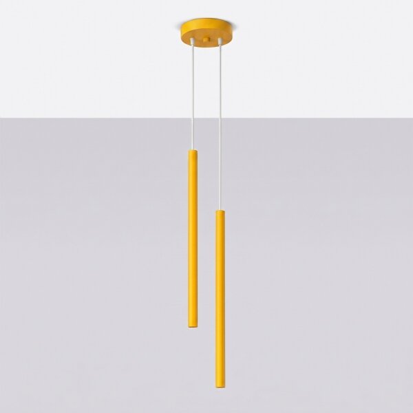 Sollux SL.2138 - Lampadario a cavo PASTELO 2xG9/8W/230V giallo