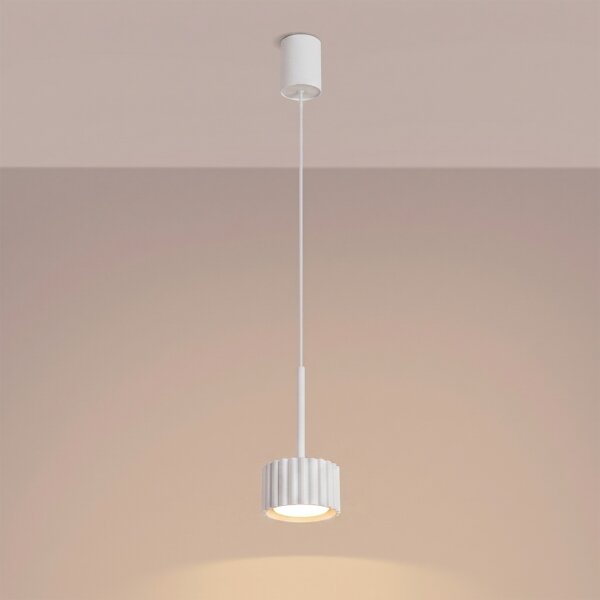 Sollux SL.2676 - Sospensione a cavo AURA 1xGX53/10W/230V, bianco