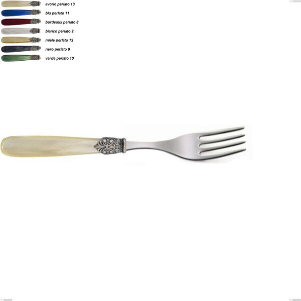 Forchetta tavola georgian, Acciaio 18/10 AISI 304 Lucido manicatura acrilico perlato, lunghezza 211 mm