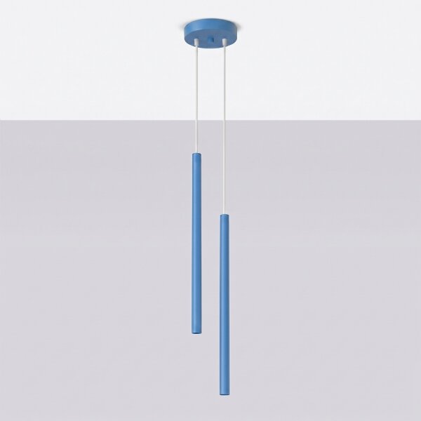 Sollux SL.2150 - Lampadario a sospensione con cavo PASTELO 2xG9/8W/230V blu