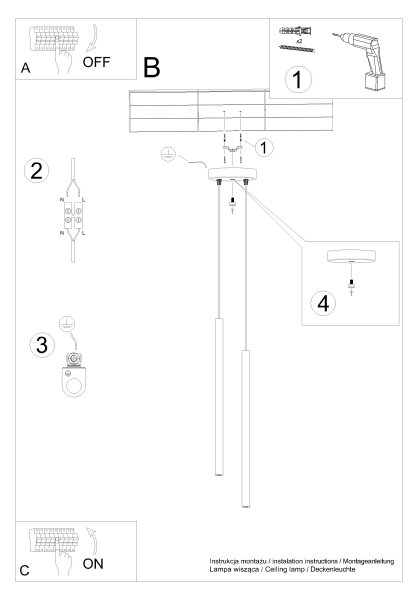Sollux SL.2150 - Lampadario a sospensione con cavo PASTELO 2xG9/8W/230V blu