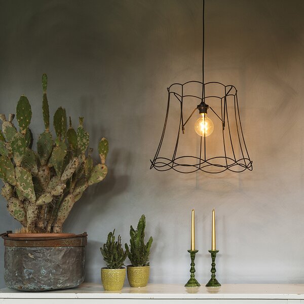 Lampada a sospensione retrò nera 45 cm - Granny Frame
