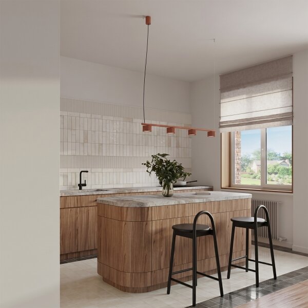 Sollux SL.2699 - Lampada a sospensione con cavo AURA 4xGX53/10W/230V rosso