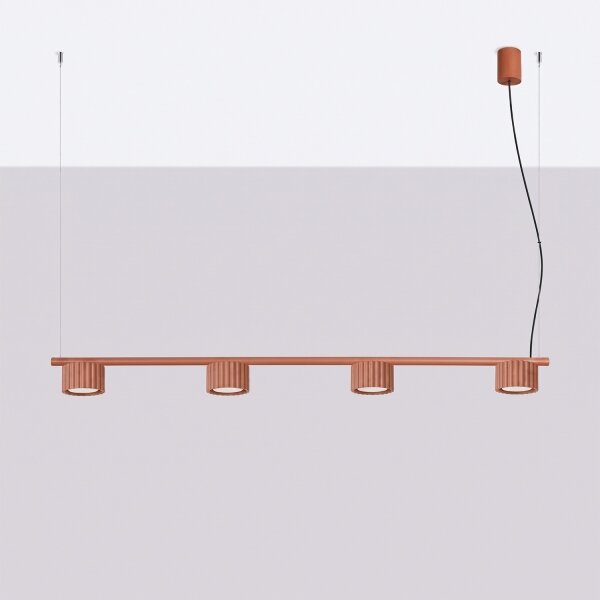 Sollux SL.2699 - Lampada a sospensione con cavo AURA 4xGX53/10W/230V rosso