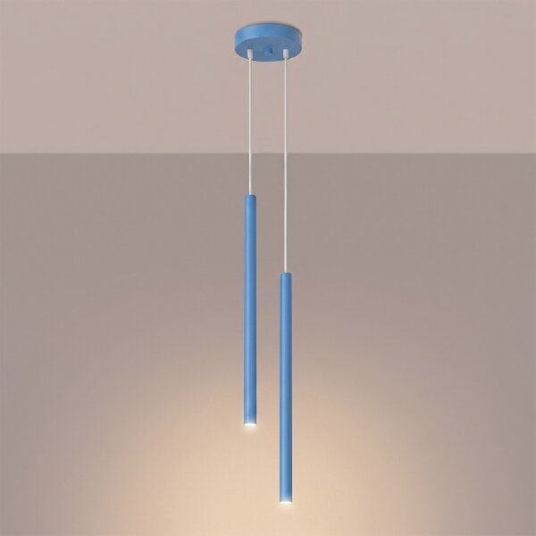 Sollux SL.2150 - Lampadario a sospensione con cavo PASTELO 2xG9/8W/230V blu