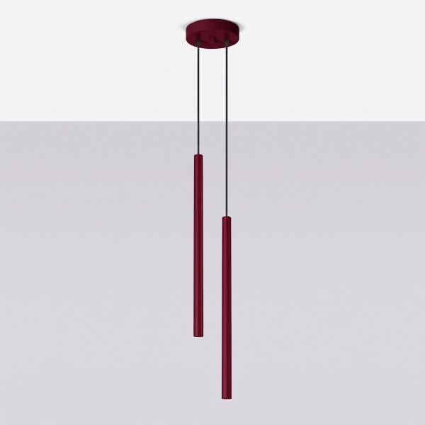 Sollux SL.2122 - Lampadario a sospensione PASTELO su cavo 2xG9/8W/230V rosso