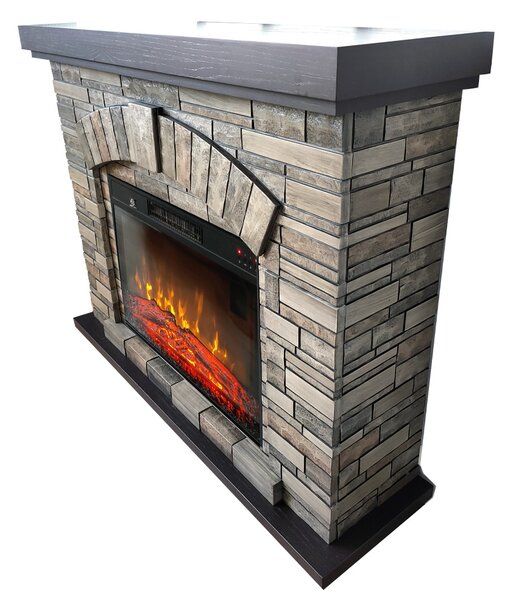 Camino elettrico AMBAR Stone ElectricSun, con effetto sonoro, 3 colori, con l’app, L107xH90cm