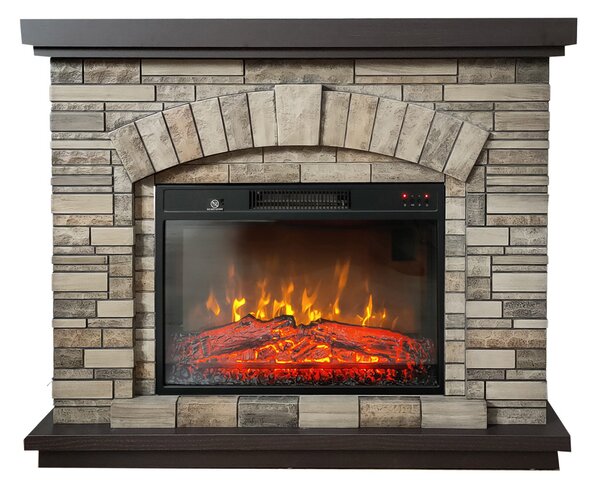 Camino elettrico AMBAR Stone ElectricSun, con effetto sonoro, 3 colori, con l’app, L107xH90cm