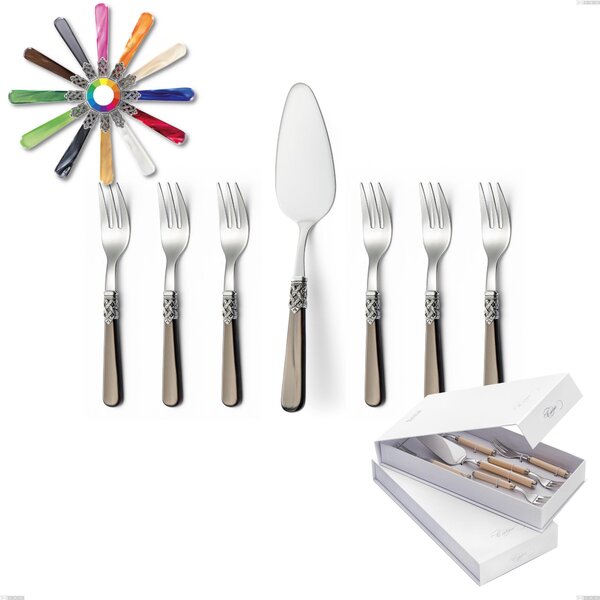 Scatola regalo forchettine e pala dolce Ginevra (acciaio 18.10 aisi304), manico in metacrilato