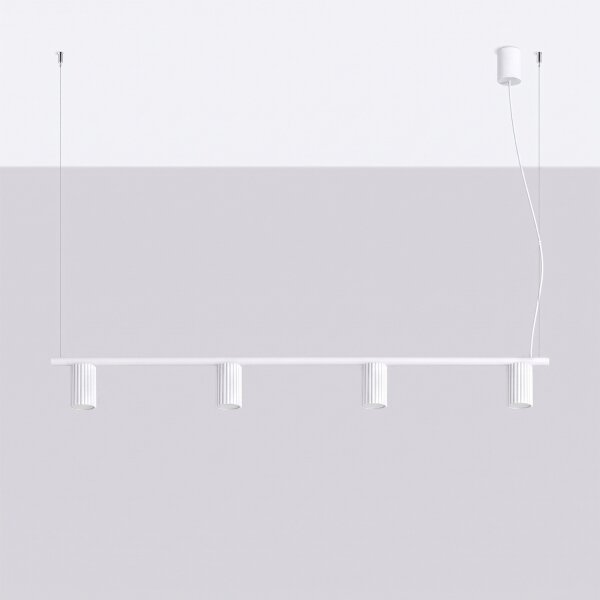 Sollux SL.2711 - Lampadario a sospensione con cavo KARBON 4xGU10/10W/230V bianco