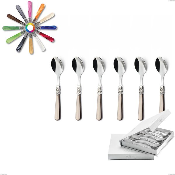 Scatola regalo 6 pezzi cucchiaino caff� Ginevra, (acciaio 18.10 aisi304), manico in metacrilato