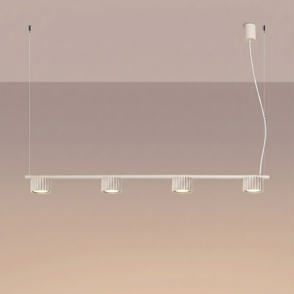Sollux SL.2697 - Lampadario a sospensione AURA su cavo 4xGX53/10W/230V color crema