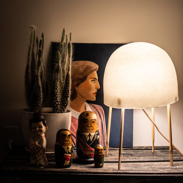 Lampade da tavolo Foscarini, Kurage, Bianco, Soggiorno, Legno, Design