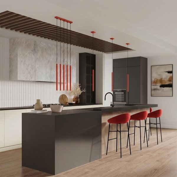 Sollux SL.2141 - Lampadario a sospensione PASTELO 1xG9/8W/230V rosso