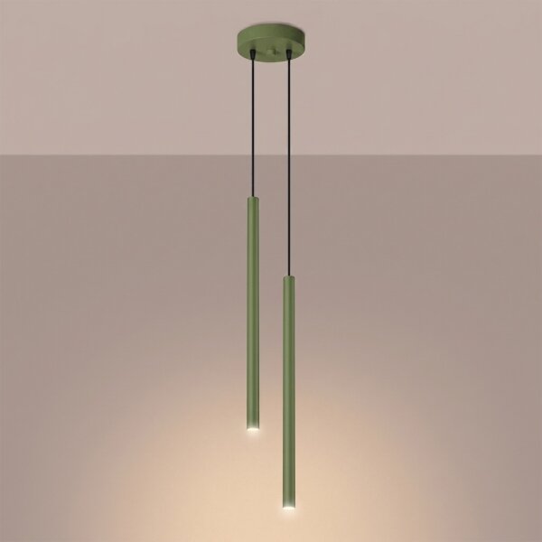 Sollux SL.2134 - Sospensione su cavo PASTELO 2xG9/8W/230V verde