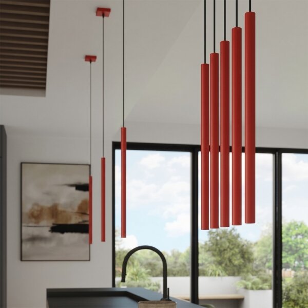 Sollux SL.2141 - Lampadario a sospensione PASTELO 1xG9/8W/230V rosso
