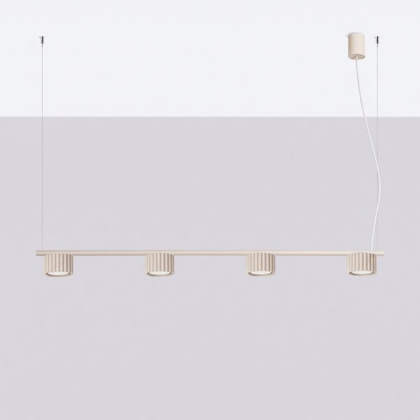 Sollux SL.2697 - Lampadario a sospensione AURA su cavo 4xGX53/10W/230V color crema