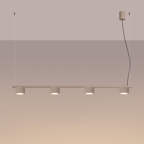 Sollux SL.2702 - Lampadario su cavo AURA 4xGX53/10W/230V tortora