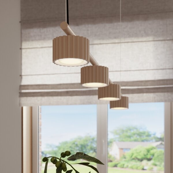 Sollux SL.2702 - Lampadario su cavo AURA 4xGX53/10W/230V tortora