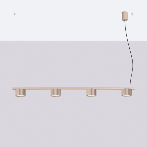 Sollux SL.2702 - Lampadario su cavo AURA 4xGX53/10W/230V tortora