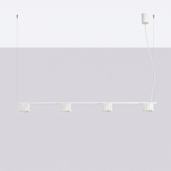 Sollux SL.2695 - Lampadario a sospensione su cavo AURA 4xGX53/10W/230V bianco