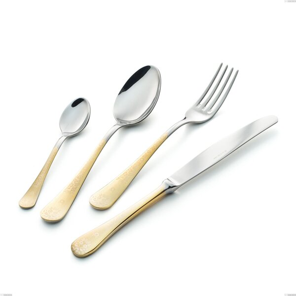 Coltello frutta Hermitage oro, acciaio 18-10, oro 24 carati lucido, spessore 2.5 mm, lunghezza 217 mm