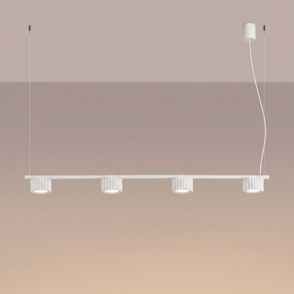 Sollux SL.2695 - Lampadario a sospensione su cavo AURA 4xGX53/10W/230V bianco