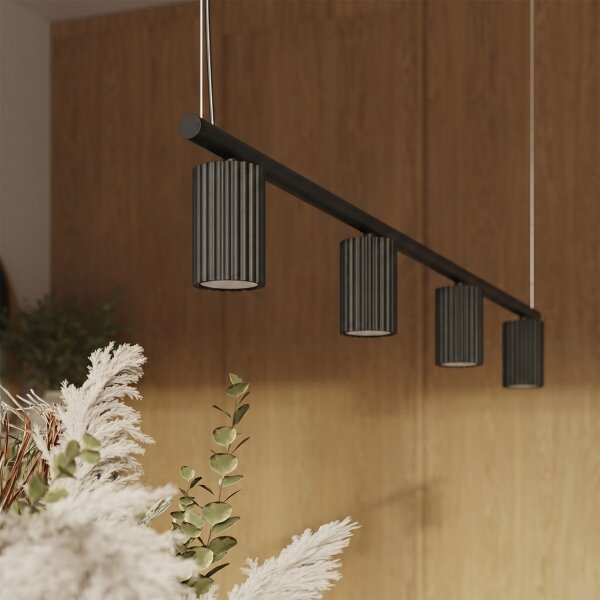 Sollux SL.2712 - Lampadario a cavo KARBON 4xGU10/10W/230V nero