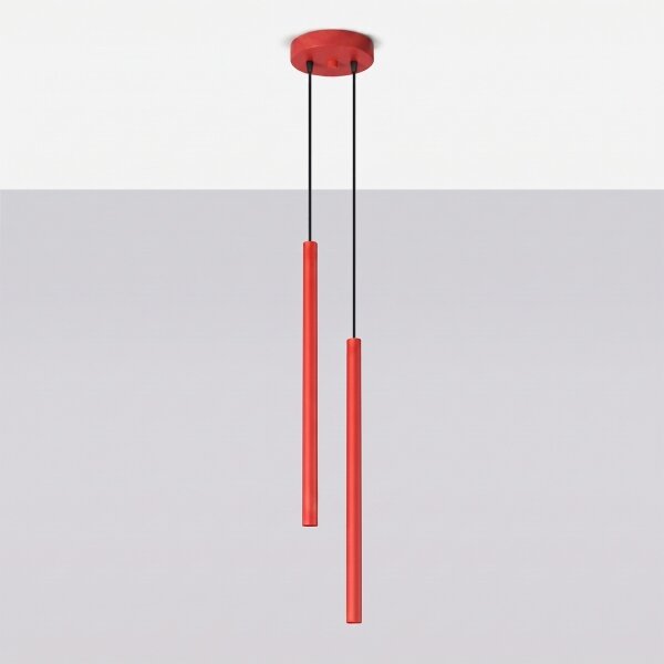 Sollux SL.2142 - Lampadario a sospensione con cavo PASTELO 2xG9/8W/230V rosso