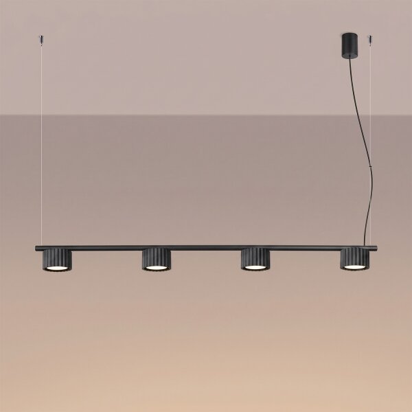 Sollux SL.2696 - Lampada a sospensione con cavo AURA 4xGX53/10W/230V nera
