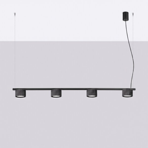 Sollux SL.2696 - Lampada a sospensione con cavo AURA 4xGX53/10W/230V nera