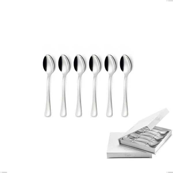 Confezione a libro 6 pezzi cucchiaini caff� Impero, ACCIAIO INOX 18.10(AISI304), spessore 2.5 MM