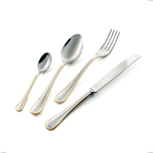 Cucchiaio da servizio Impero oro, acciaio 18-10, oro 24 carati lucido, spessore 2.5 mm, lunghezza 233 mm