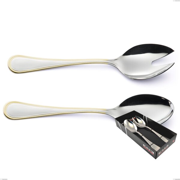 Confezione vetrina 2 pezzi insalata Impero oro, acciaio 18-10, oro 24 carati lucido, spessore 2.5 mm
