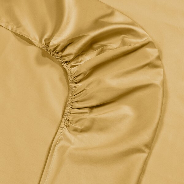 Lenzuolo Inferiore In Raso Di Cotone Raso Matrimoniale Dreaming Tinta Unita Gold Caleffi