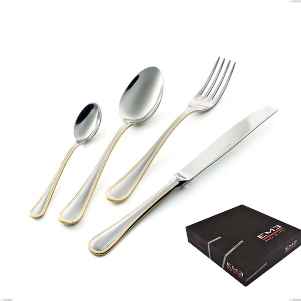 Confezione regalo 49 pezzi coltello economico Impero oro, acciaio 18-10, oro 24 carati lucido, spessore 2.5 mm