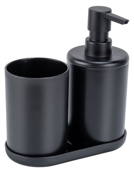 Set di accessori per il bagno nero opaco in plastica Fano – Allstar