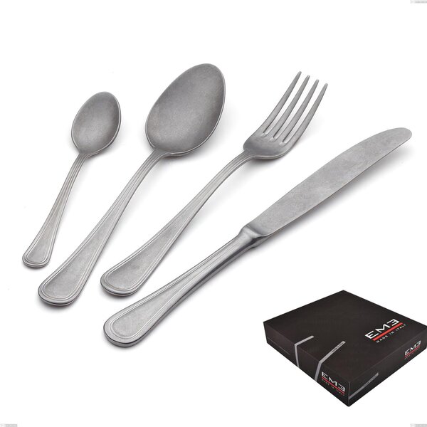 Set di posate 75 pezzi Impero Retro in confezione regalo, Acciaio inox (Aisi 304) vintage