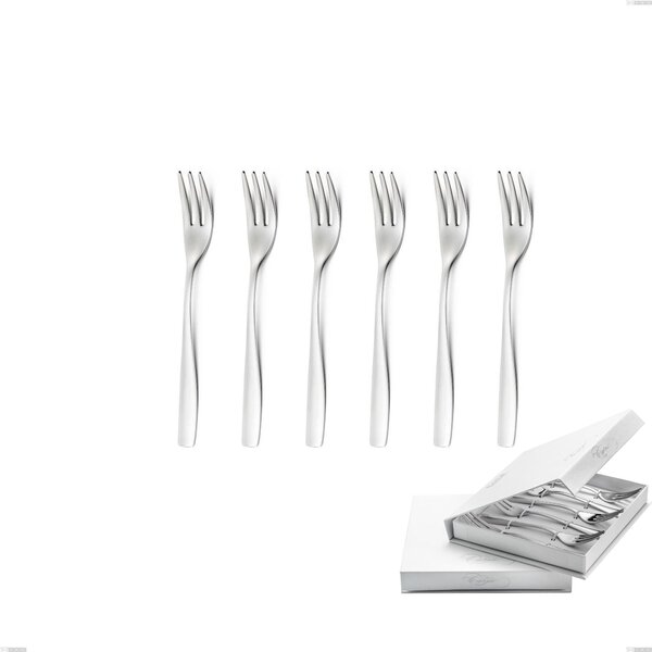Confezione a libro 6 pezzi forchette dolce Infinity acciaio lucido 2,5 mm, 18/10 (AISI304) , spessore 2,5 mm