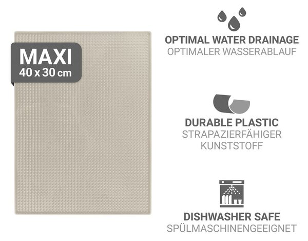 Tappetino scolapiatti beige in gomma 40x30 cm Maxi – Wenko